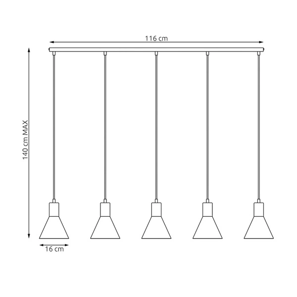 Lampa wisząca Emibig ROSA 5 BL 1388/5