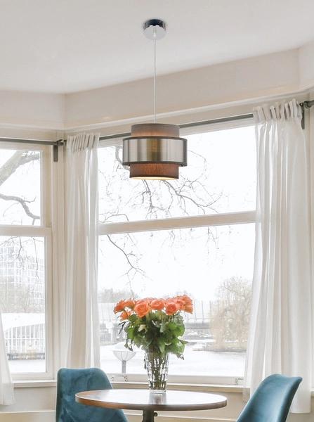 Lampa wisząca HARE, 31-18472, chrom/szary/srebrny, 1x60W E27