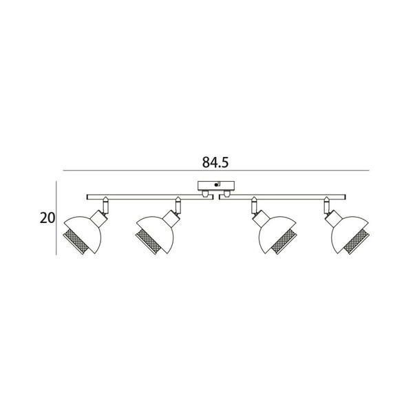 Lampa sufitowa Savio 84,5cm 4xE14 | czarny/złoty