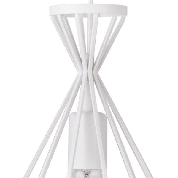 Lampa wisząca NOWUM biała druciany stożek 31cm