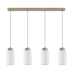 Bosco Lampa Wisząca 4xE27 Max.60W Dąb Olejowany/Transparentny/Biały 1720474