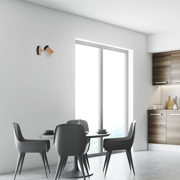 Kinkiet nowoczesny z drewna BARON czarny