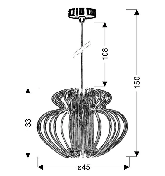 Lampa wisząca IMPERIA 45 cm 31-36592 niebieska 1x60W E27