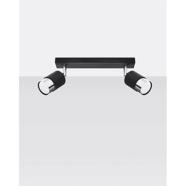 Lampa sufitowa (spot) NERO 2, SL.1065, czarny/chrom, 2x40W GU10