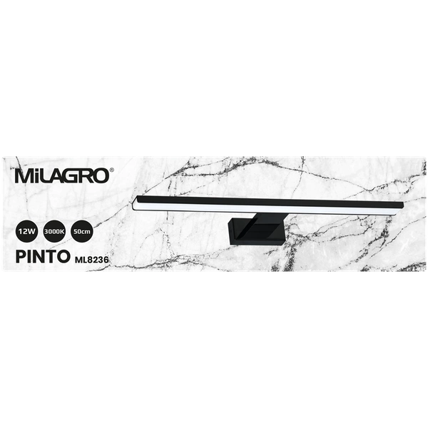 Kinkiet PINTO BLACK 12W LED 50cm | Czarny