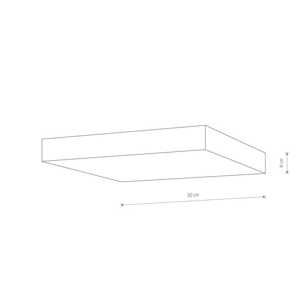 Plafon LID SQUARE LED 30cm 50W barwa ciepła 3000K | czarny 10427