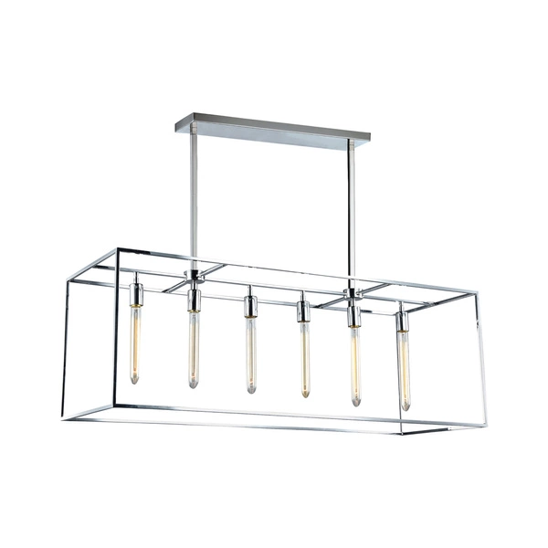 Lampa wisząca Telaio 6xE27 Max.60W Chromowany metal/przezroczyste szkło 9127628