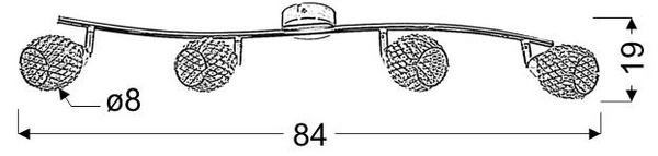 Nowoczesna lampa sufitowa CLEAR listwa 94-06929 chrom/fiolet 4xG9