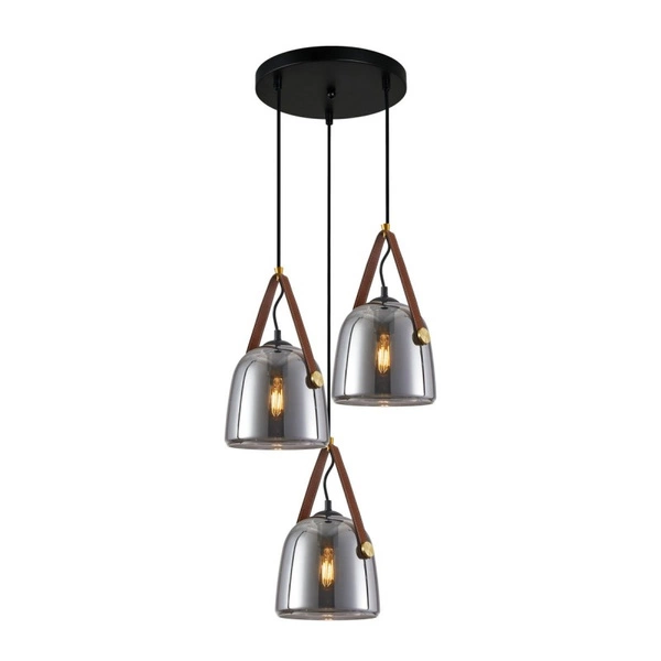 Lampa wisząca Solta śr. 40cm 3xE27 | czarny/dymiony