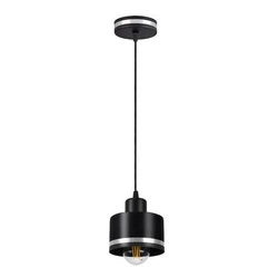 Lampa wisząca WAMA, czarny/srebrny, 1x40W E27