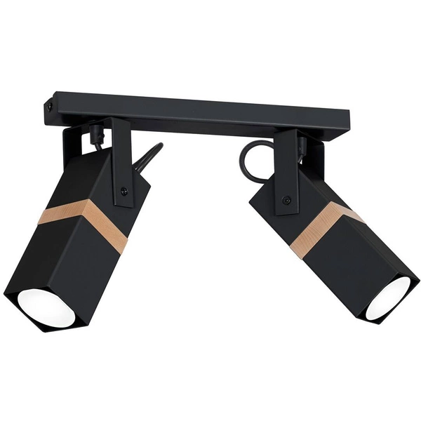 Lampa sufitowa nowoczesna reflektorek spot VIDAR II czarny szer. 40cm