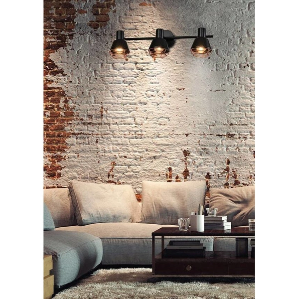 Lampa ścienna/sufitowa NERIA, 93-82572, czarny/miedziany, 3x40W E14