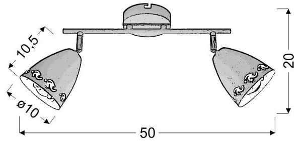 Lampa sufitowa COTY listwa 92-67128 biały mat 2xE14