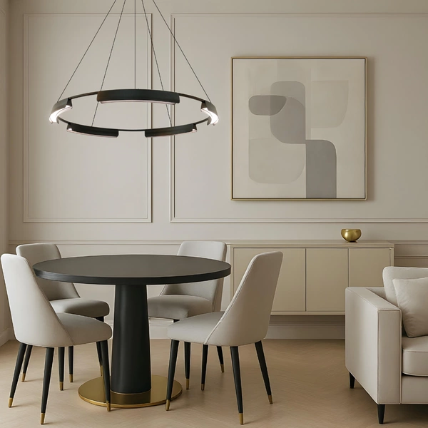 Lampa wisząca Tura 80 cm czarna LED CCT