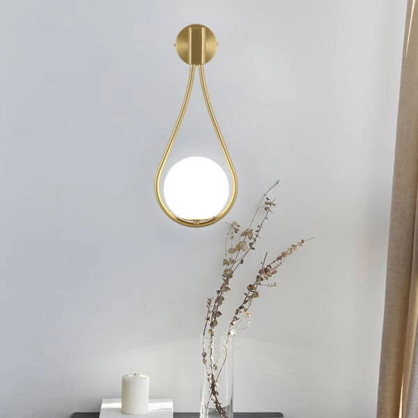 Kinkiet Złoty Kula Mleczna Abruzzo Alice G9 50cm