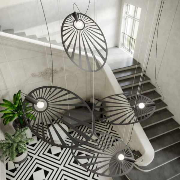 Lampa wisząca LEHDET TH.001CZ, czarna, 1x60W E27