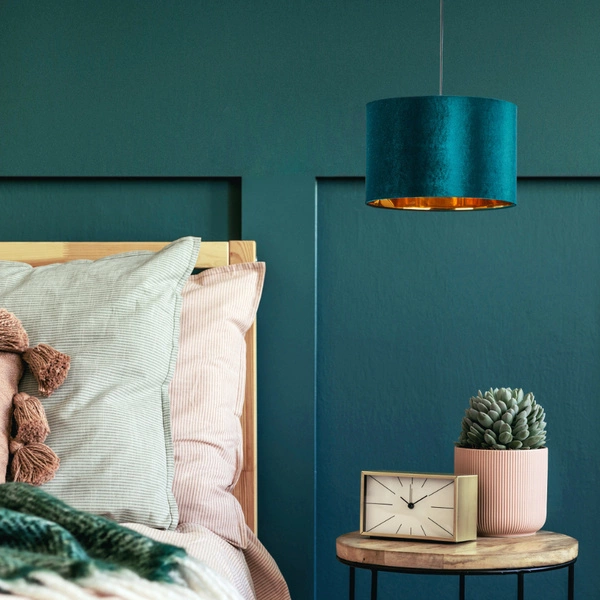 Lampa wisząca welurowa TERCINO GREEN śr. 50cm | zielony 6170