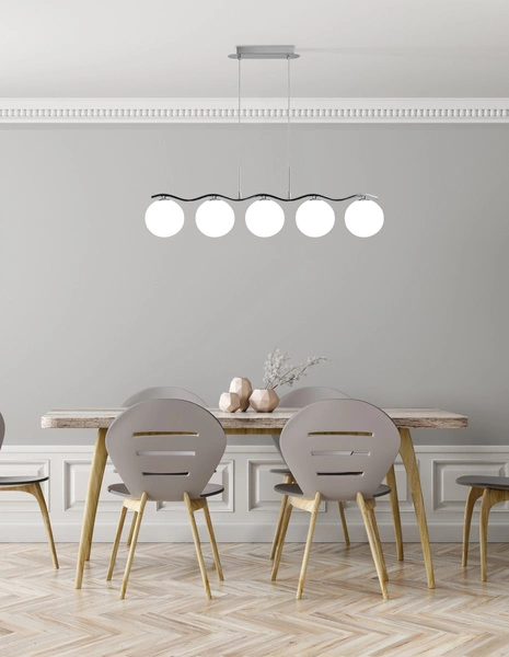 Lampa wisząca RAMON, 35-01429, chrom/biały, 5x40W G9