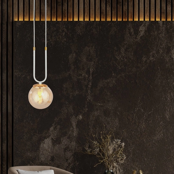Lampa wisząca Emibig GLAM 1 Biały/MIODOWY 1117/1