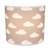 Abażur Cylinder E27 H20 Szaro-biały materiał z wzorem chmurek A1323