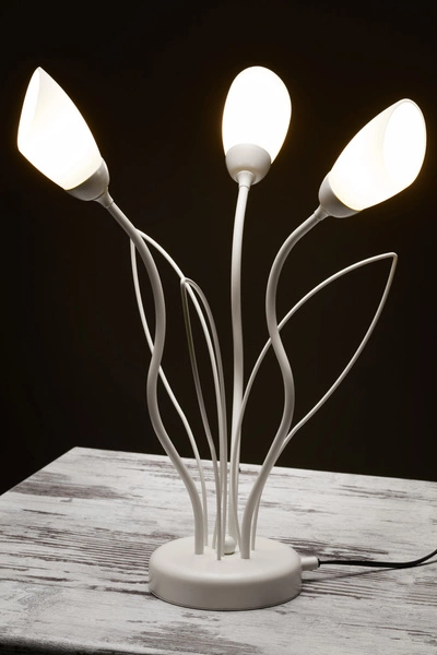 Klasyczna Lampa biurkowa GLORIOSA wys. 46cm 3xG9 14W IP20 | piaskowo-szary