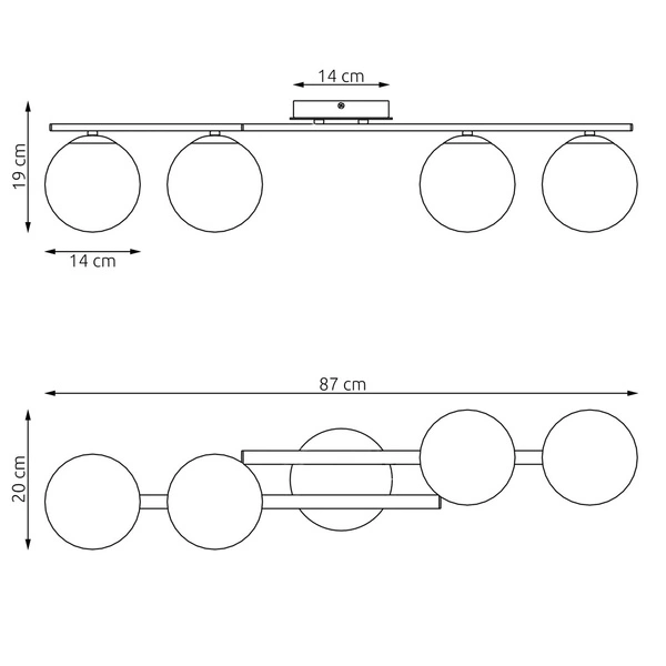 Lampa wisząca Emibig KAIRO 4 BL OPAL 1446/4