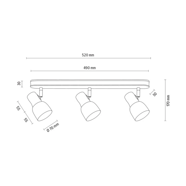 Lampa sufitowa Svantje 3xE14 maks. 40W drewno brzozowe/biały metal 2239360