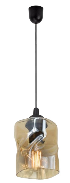 Lampa wisząca FELIS, 31-00156, czarny/bursztynowy, 1x60W E27