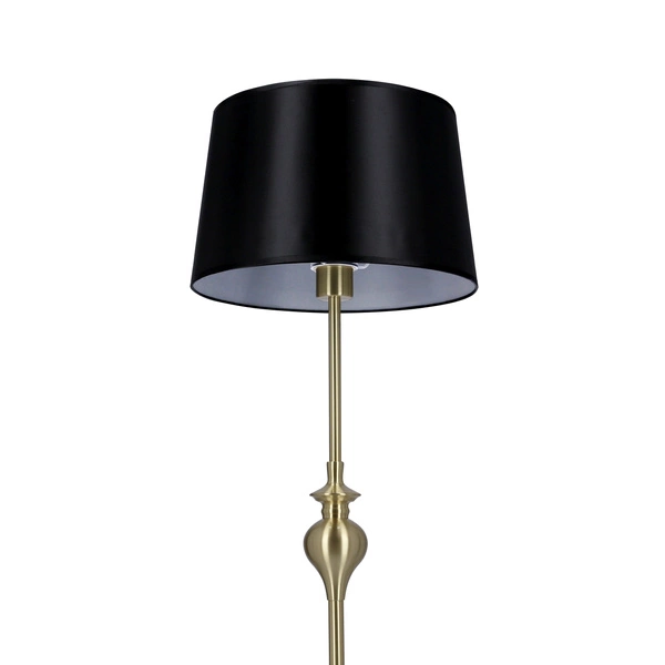 Prima gold lampa podłogowa złoty satynowy 1x60w e27 abażur czarny