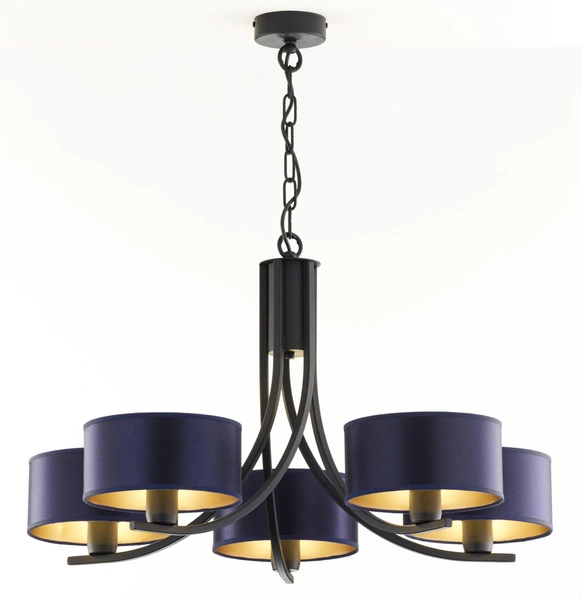 Klasyczny Żyrandol ARTHUR wys. 71cm 5xE27 15W IP20 | czarny