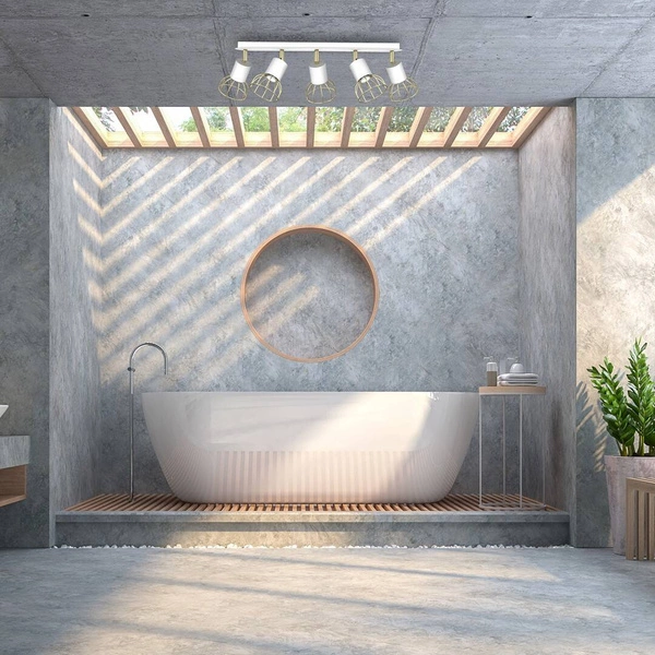 Lampa sufitowa DANTE, MLP7253, biały/złoty, 5x8W LED GU10