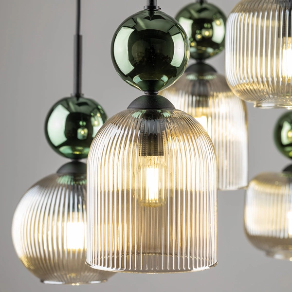 SOPHIA GREEN COGNAC LAMPA WISZĄCA 6XE14