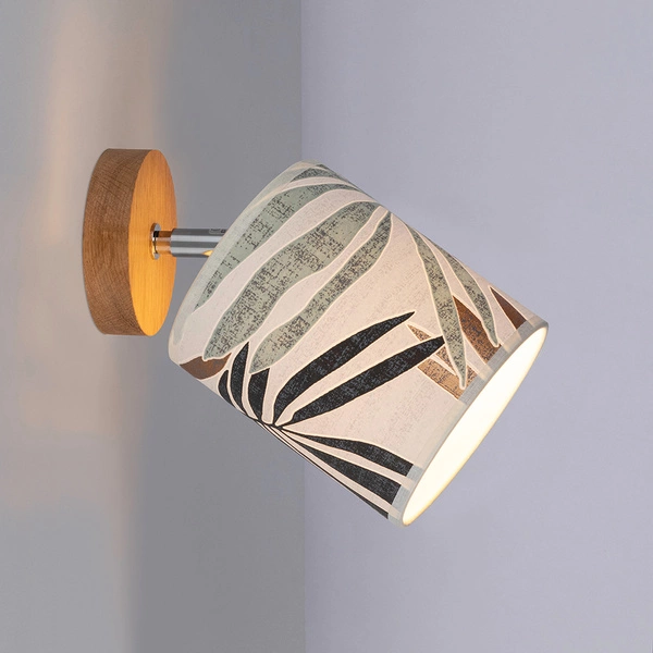 Kinkiet Hoja 1xE27 Max.25W Dąb Olejowany/Wielokolorowa Tapeta 56747174