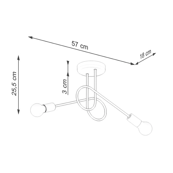 Żyrandol LOOP 2 czarny