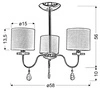 Lampa sufitowa ESTERA 33-11664 chromowa z jasnokremowymi abażurami 3x40W E14