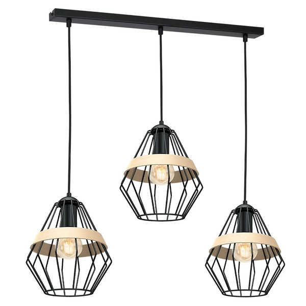 Lampa wisząca INDUSTRIALNA CLIFF BLACK 3xE27 MLP5525
