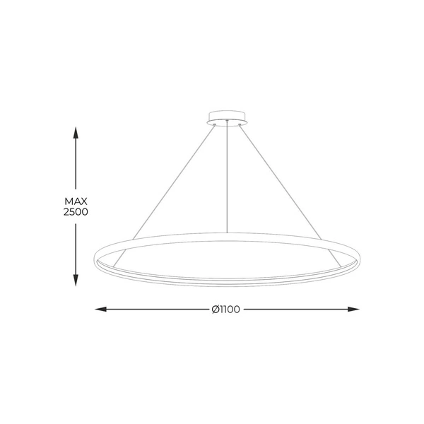 Lampa wisząca LA0722/1 - BK - CIRCLE Fi 1100mm dł. linek H2,5m