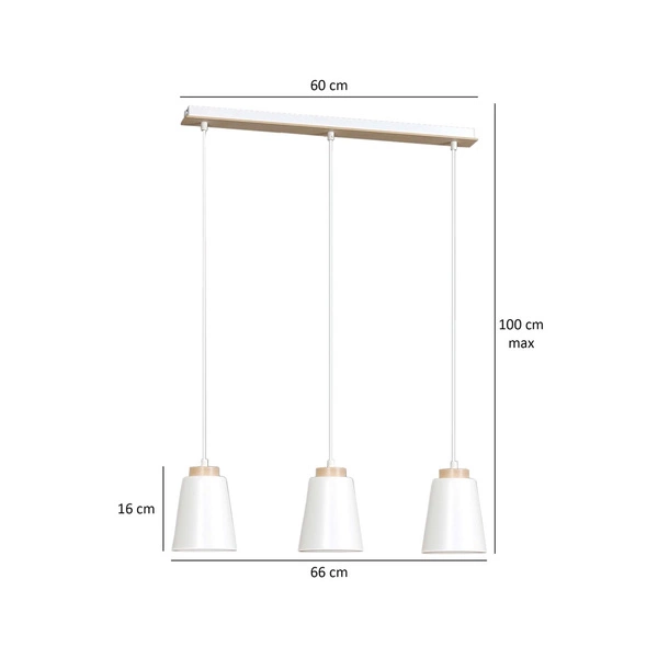 Lampa wisząca Emibig BOLERO 3 Biały 443/3