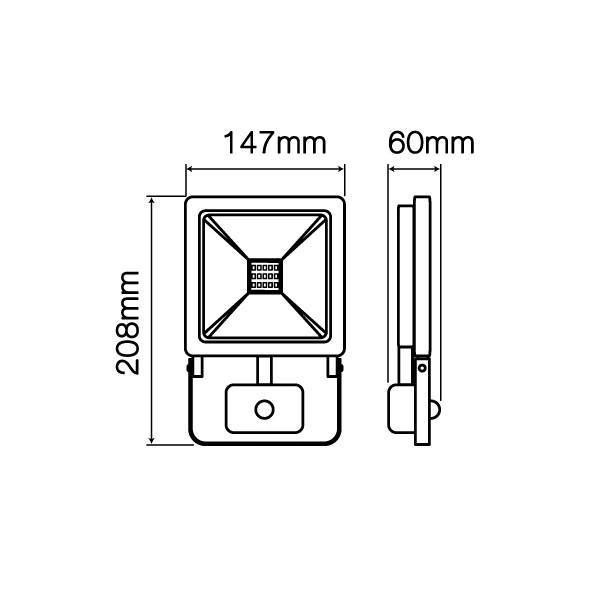 Naświetlacz z czujnikiem rucho LED line PHOTON 30W 2400lm 4000K