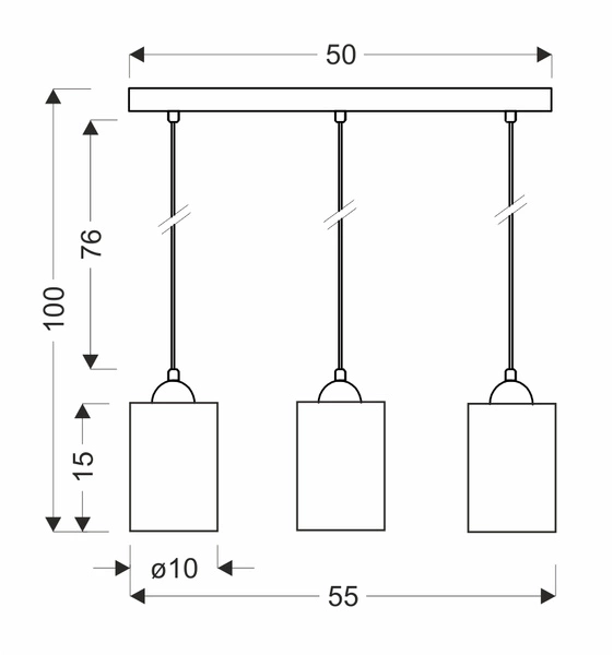 Lampa wisząca BISTRO, czarny/brązowy, 3x40W E27