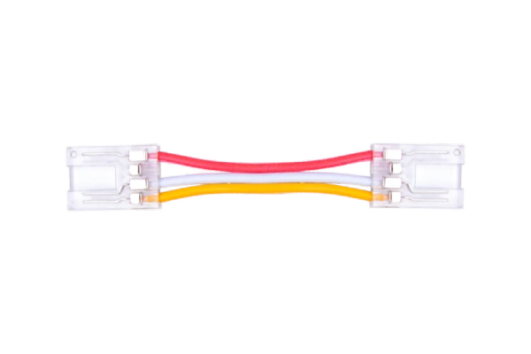 Złącze taśmy LED 10mm z przewodem dwustronne transparentne 3pin 3.5A