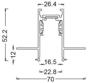 Szyna podtynkowa MultiLINE niskonapięciowa czarna 1m