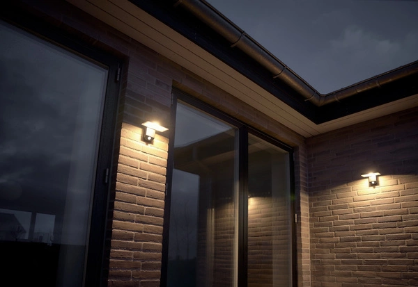 Kinkiet RICA Solar LED 3000K Biała ciepła Plastik | Czarny