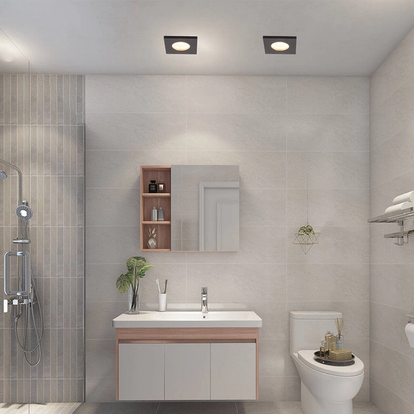 Oprawa wpuszczana kwadratowa LAGOS, czarna, 1x50W GU10, IP65