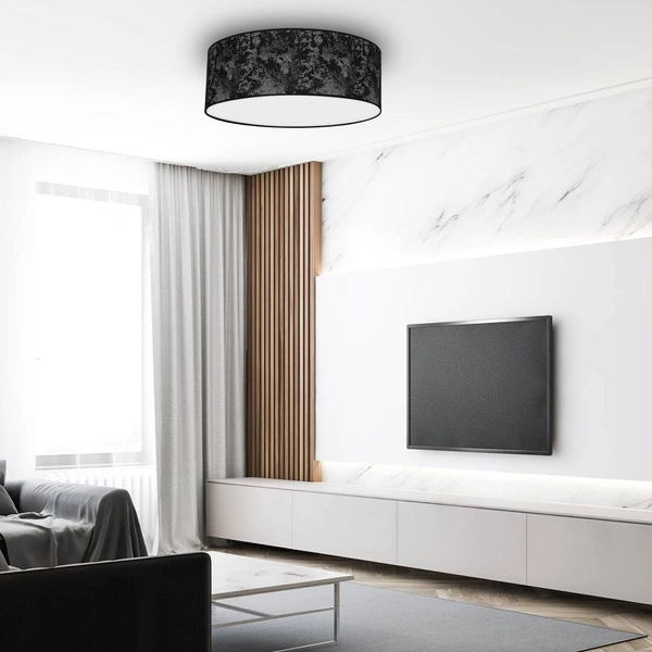 Lampa sufitowa SATINO, Ø50cm, czarny/srebrny, 3x60W E27, MLP7329