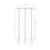 Drewniana lampa wisząca Clarte 3xE27 maks. 60W Dąb olejowany/Czarny metal/Czarny kabel z tkaniny 3274374