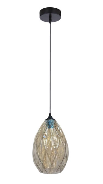 Lampa wisząca GRAN 31-51455 klosz złoty z ornamentem 1x60W E27
