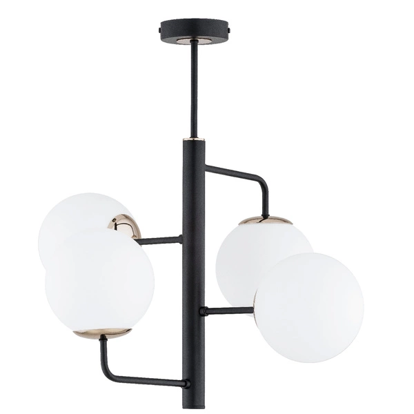 Lampa sufitowa ALFA LAMUR CZARNA & BIAŁA 4xE14 52cm | 63284