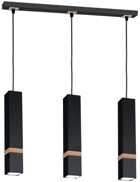 Lampa wisząca nowoczesna listwa VIDAR III czarny szer. 60cm