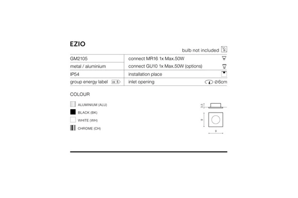 Azzardo EZIO 1 WHITE 813